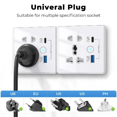 Picture of Tuya Smart Multiplug Wall Socket with USB Quick Charging