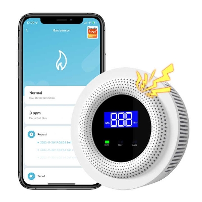 Picture of Tuya Wifi Smart Natural Gas Sensor Combustible Household App Alarm Detector Leakage USB Powered Safety Smart Home