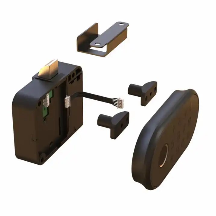 Picture of Electronic Smart Fingerprint Safe Drawer Cabinet and Locker Lock System - Black