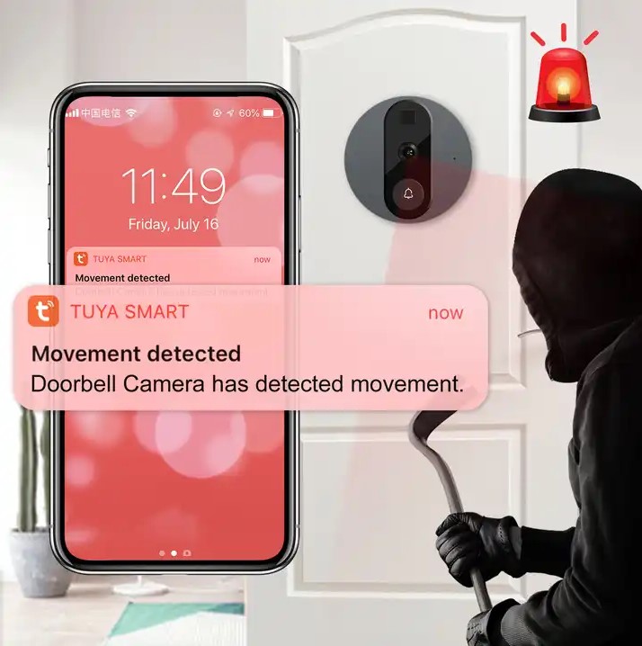 Picture of Wifi Wireless 1080P Video Doorbell Camera Tuya Smart Wifi Visual Door Bell and Video Intercom for Home Apartment