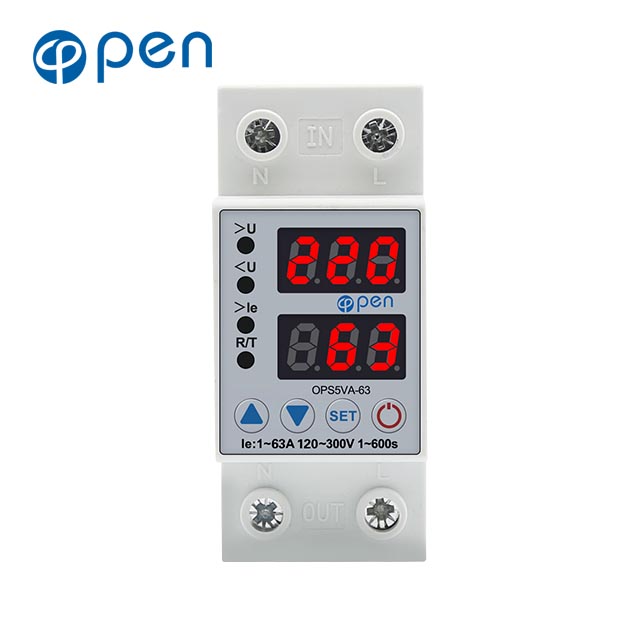 Picture of Voltage protector 63A 230V AC Din rail adjustable over voltage and under protective device relay with over current protection