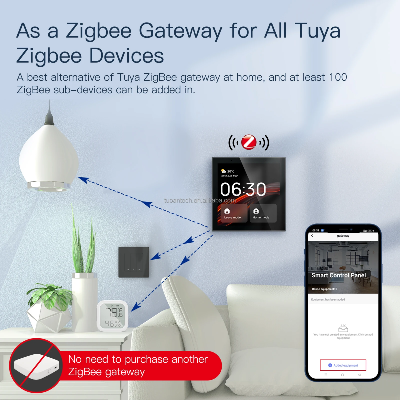Picture of 4 inch touch screen display Smart home Zigbee system with alexa voice control function