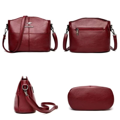 Picture of 3 Layers Luxury Messenger Crossbody Bags ( maroon colour )