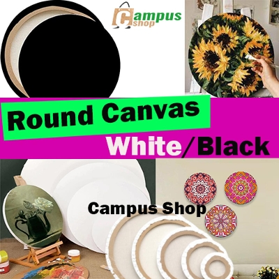 Picture of Round Canvas for Painting & Drawing 5, 6, 8, 10, 12, 16 Inches - White & Black Color