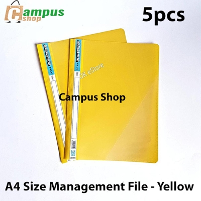 Picture of A4 Size Management File - Yellow (5pcs)