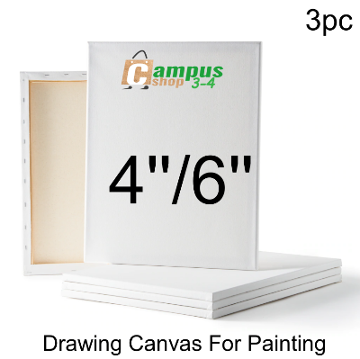 Picture of Canvas For Painting 3 Pcs Combo Of Irregular Size 4/6, 4/8, 5/6, 6/8, 6/15,10/16, 12/20  Inches – White - Canvas