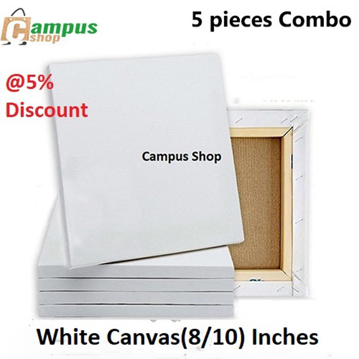 Picture of 5 pieces Combo of (8″/10″) Inches Drawing Canvas – White