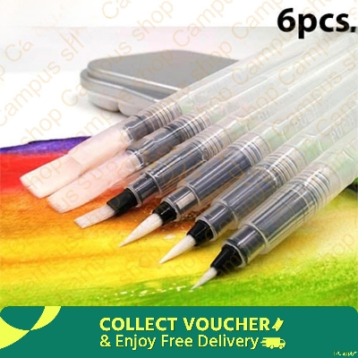 Picture of Water Brush Pen Set 6pcs Large Capacity Different Shapes Soft Calligraphy Water Paint Brush Drawing Brush Pen