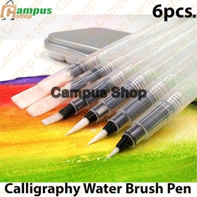 Picture of Water Brush Pen Set 6pcs Large Capacity Different Shapes Soft Calligraphy Water Paint Brush Drawing Brush Pen