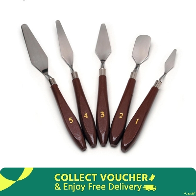 Picture of Painting Knife & Spatula Set- 5 pcs Palette Knife Set for Mixing Paints, Thick Paint Applications and More