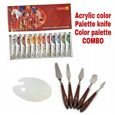 Picture of Camel Artists Acrylic Color set Palette Knife Set Color Palette COMBO (1pc Brush FREE)