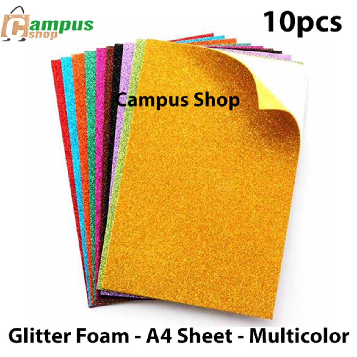 Picture of 10 pcs Set of Glitter Foam - A4 Sheet - Multicolor