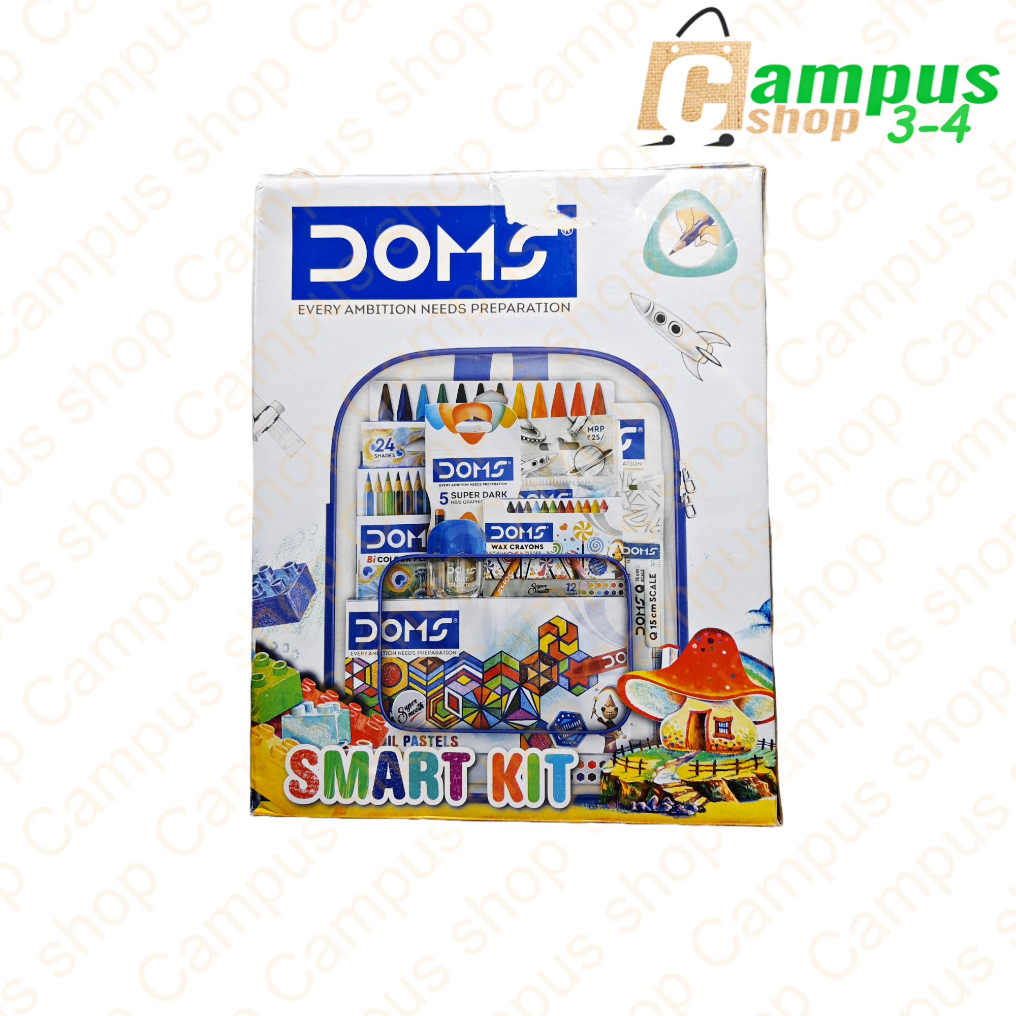Picture of DOMS Smart Kit  Combo Pack for Painting , Sketching, Drawing & Learning with an excellent Bag.
