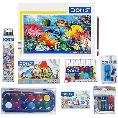 Picture of DOMS Painting Etc Kit full set 9pcs Bundle value pack for Painting, Drawing & Sketching