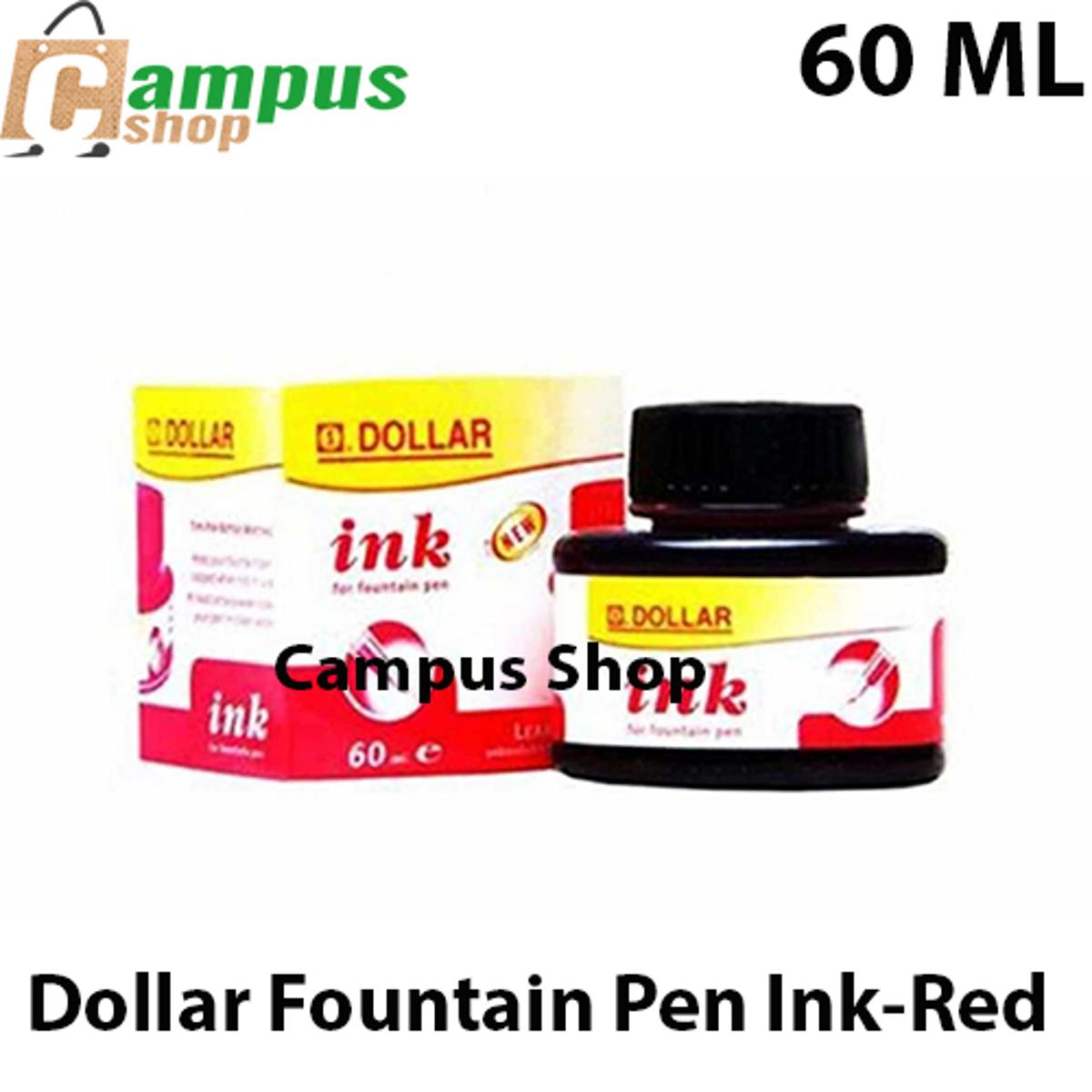 Picture of Dollar Fountain Pen Ink pot 60ml Plastic Bottle Red Color INK