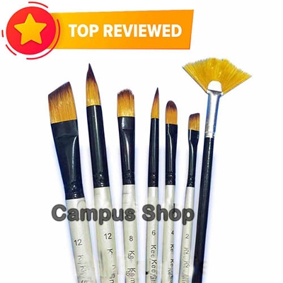 Picture of Campus Shop Paint Brush Set, 7 Piece Nylon Hair Artist Brushes, Paint Brush Suits Watercolor, Acrylics and Oil Painting, Blue