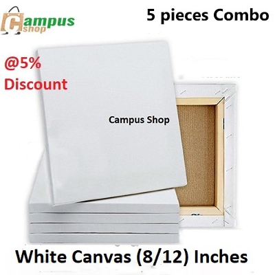 Picture of 5 pieces Combo of (8″/12″) Inches Drawing Canvas – White