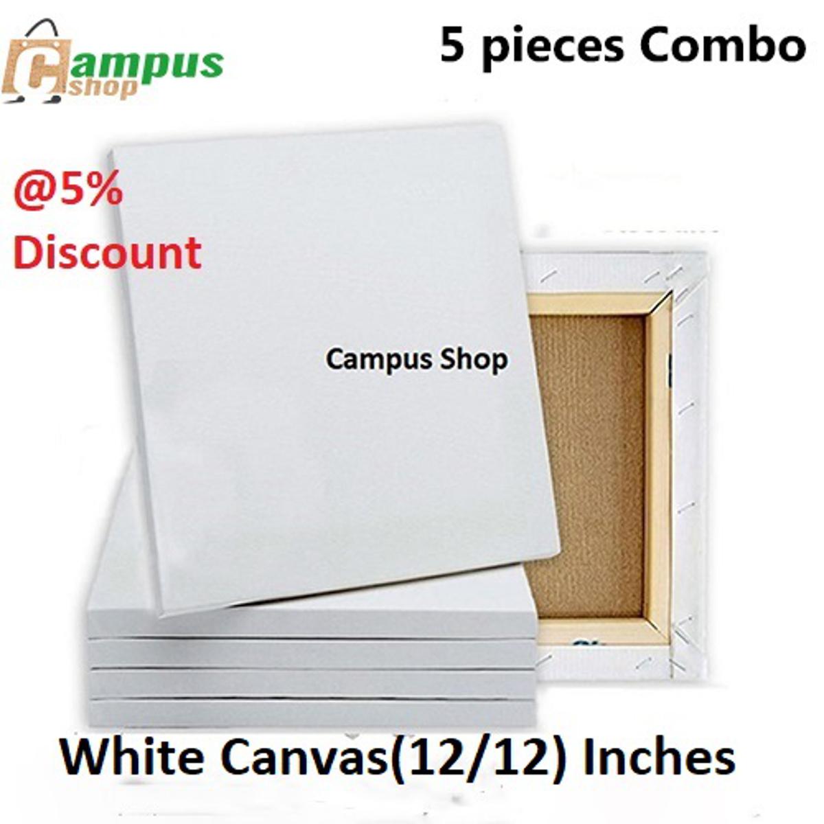 Picture of 5 Pieces Combo Of (12Â€³/12Â€³) Inches Drawing Canvas Â€“ White - Canvas