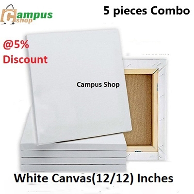 Picture of 5 Pieces Combo Of (12Â€³/12Â€³) Inches Drawing Canvas Â€“ White - Canvas