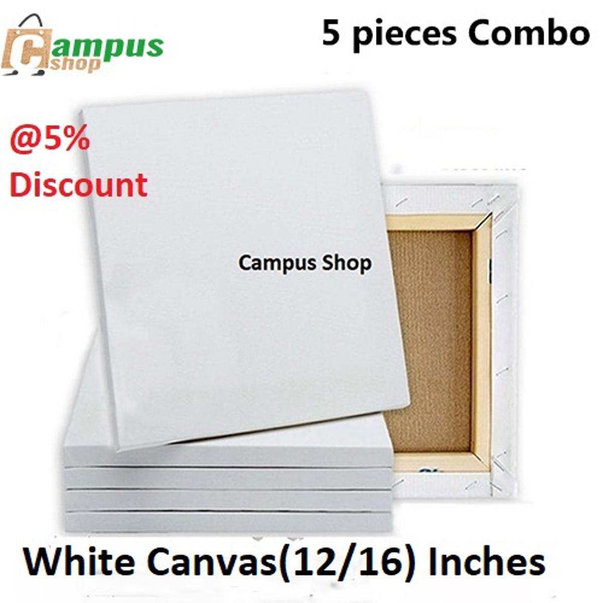 Picture of 5 Pieces Combo Of (12″/16″) Inches Drawing Canvas – White - Canvas