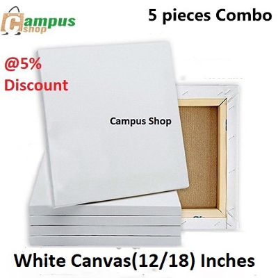 Picture of 5 pieces Combo of (12″/18″) Inches Drawing Canvas – White