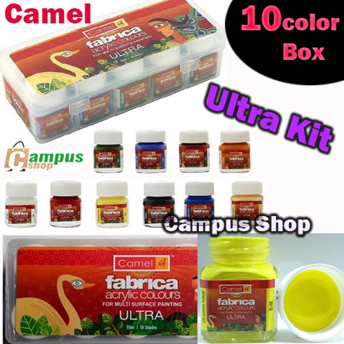 Picture of Camel Fabrica Acrylic  & Fabric Ultra Color for multi surface painting 10 Shades-15ml