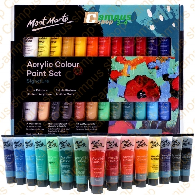 Picture of Mont Marte 24 Acrylic Color Box 36ml Paint Set For Professional Artist