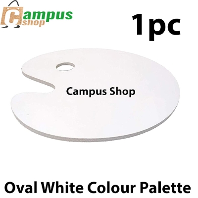 Picture of Oval White Colour Palette Oil/Acrylic Paint Tray, Painting Tray for Artist Drawing (12 x 9.5 inch)-1pc