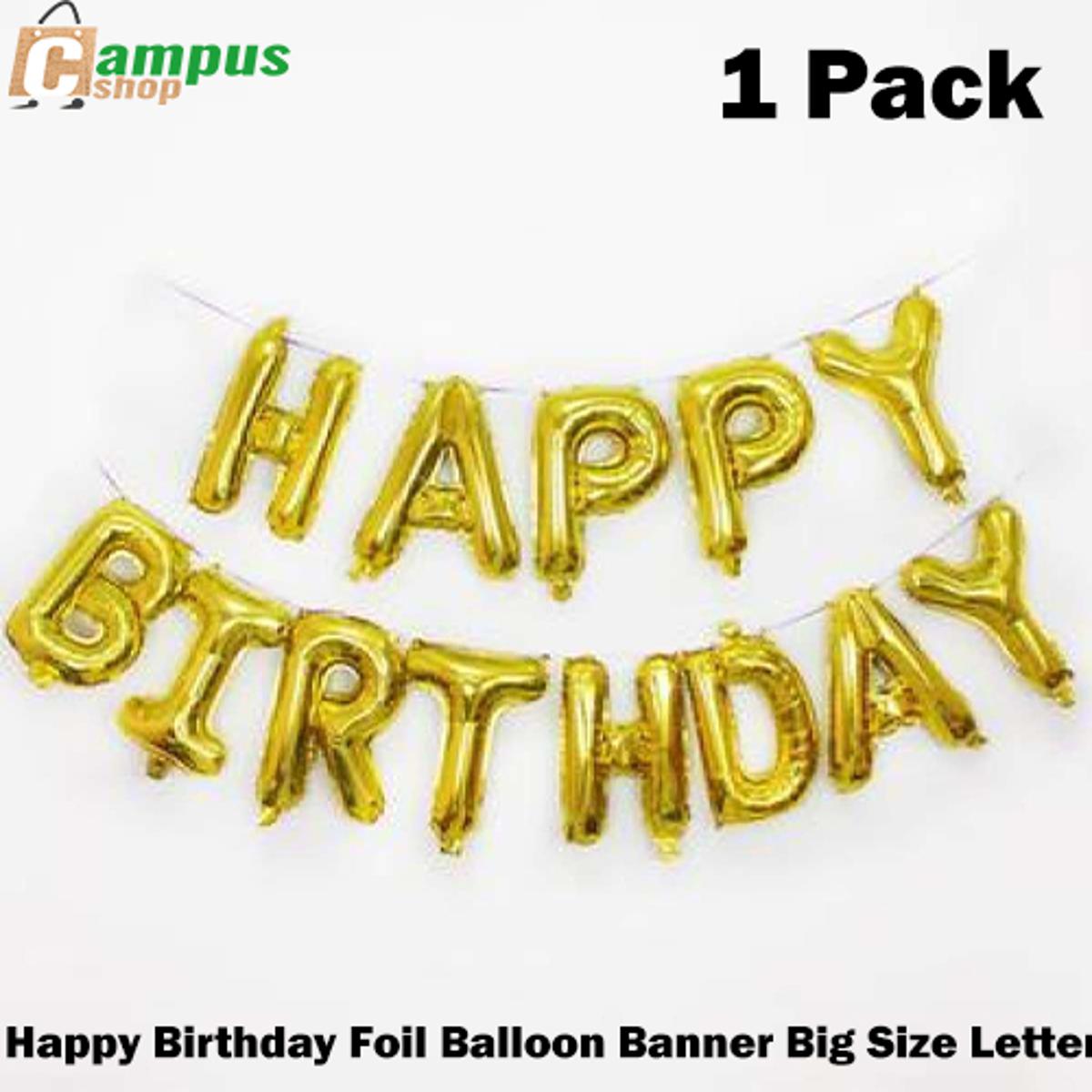 Picture of Happy Birthday Foil Balloon Banner Big Size Letter Multicolor-1pack