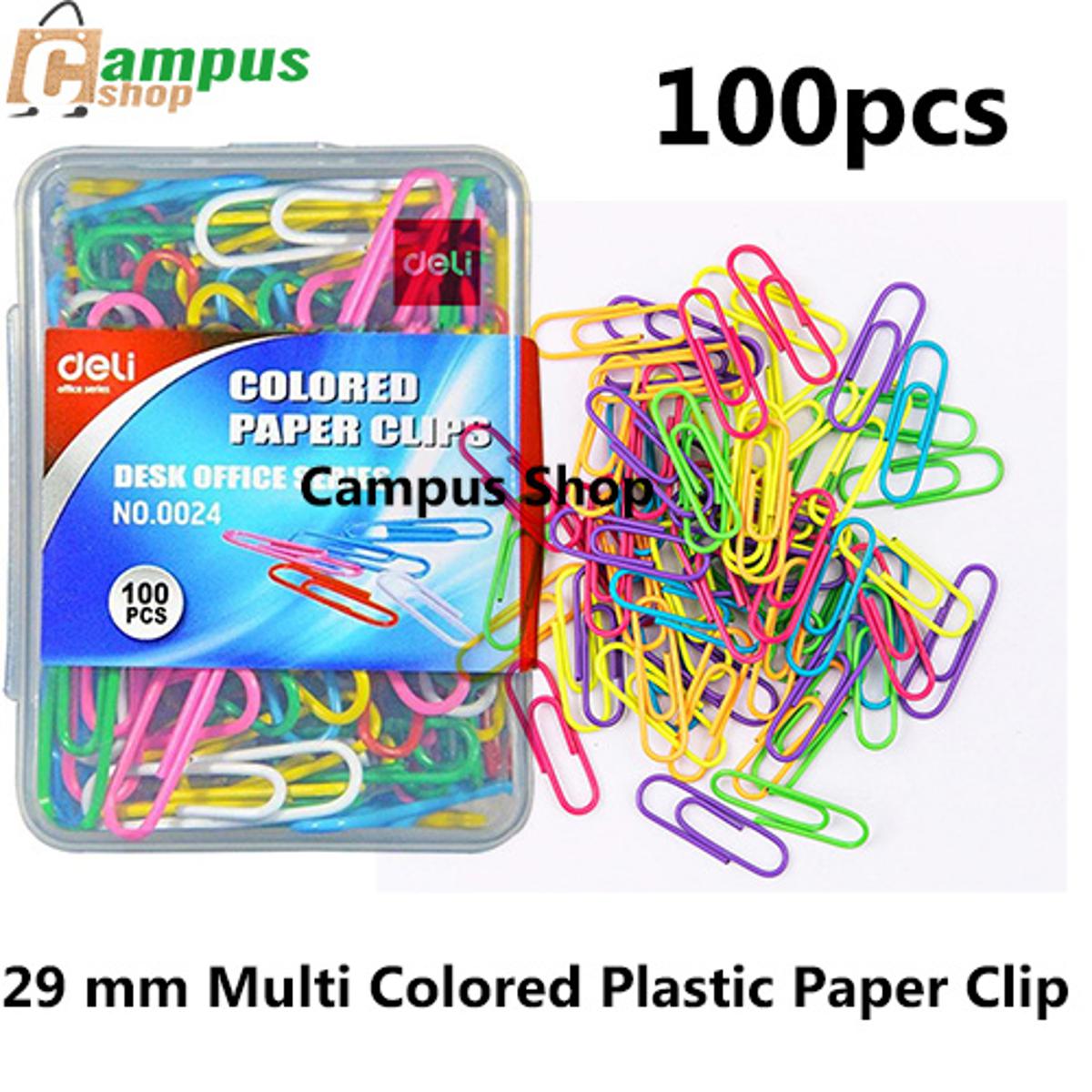 Picture of 29 mm Multi Colored Plastic Paper Clip-100pcs