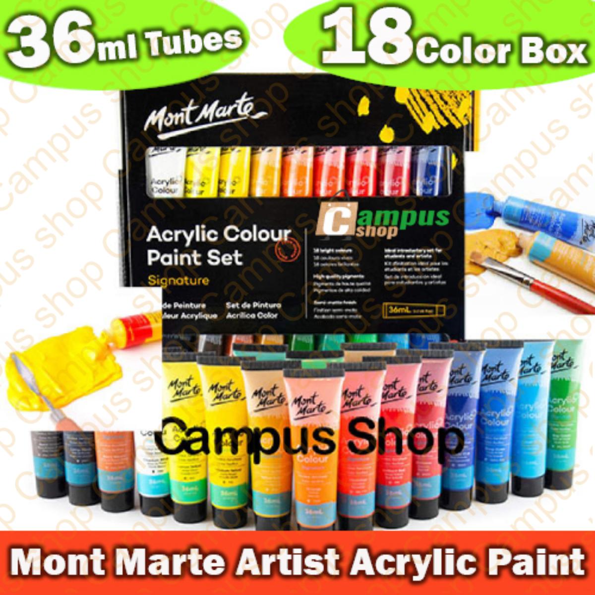 Picture of Mont Marte 18 Acrylic Color  box 36ml paint Set for Professional Artists