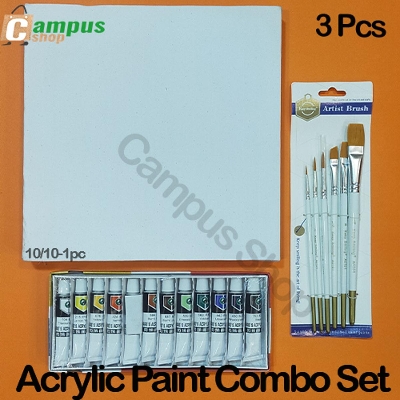 Picture of Acrylic Paint,  Canvas- - 10/10, Artist Brush -6pcs ,combo pack-03