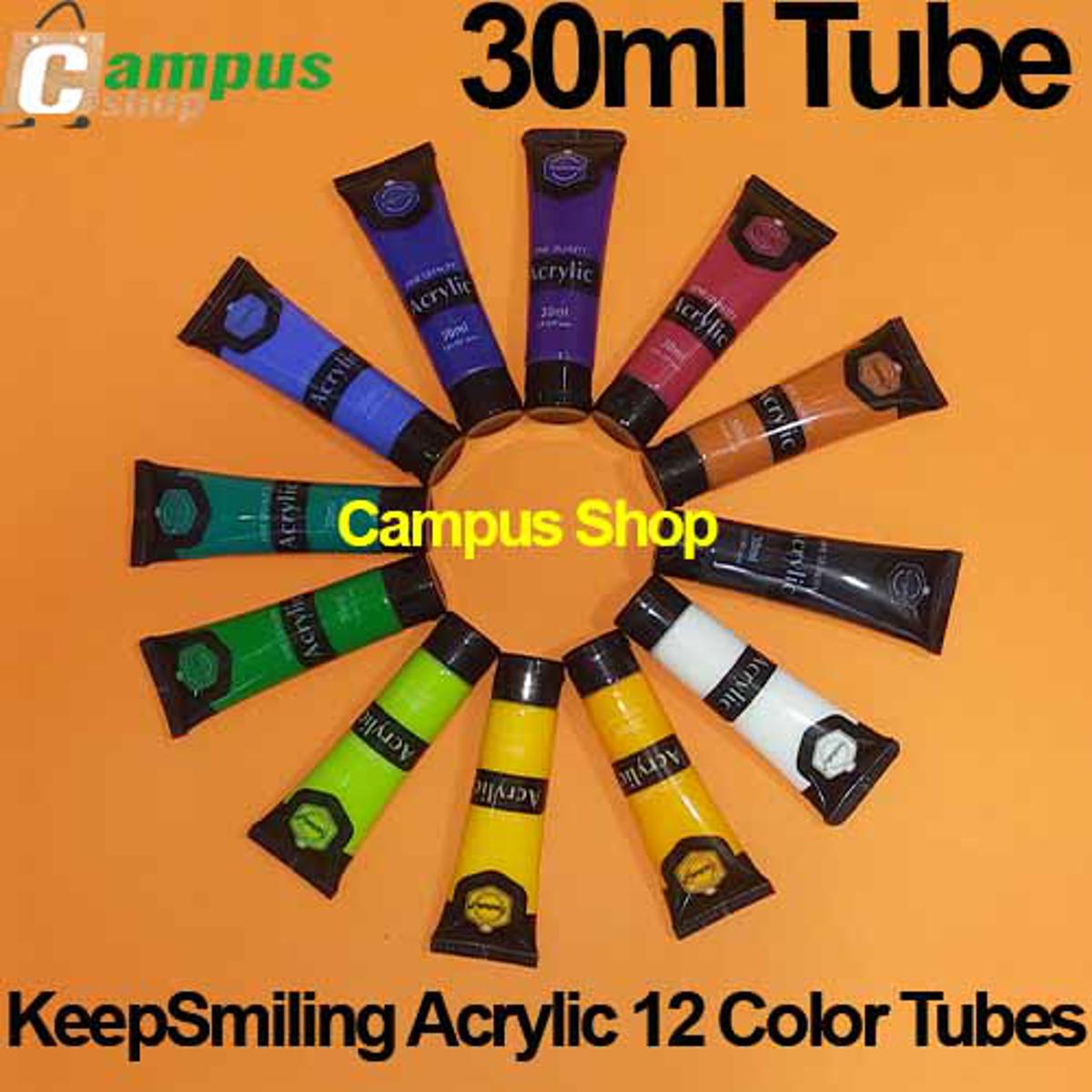 Picture of KeepSmiling Acrylic Color 30ml Tube 12 Color Set, Keep Smiling