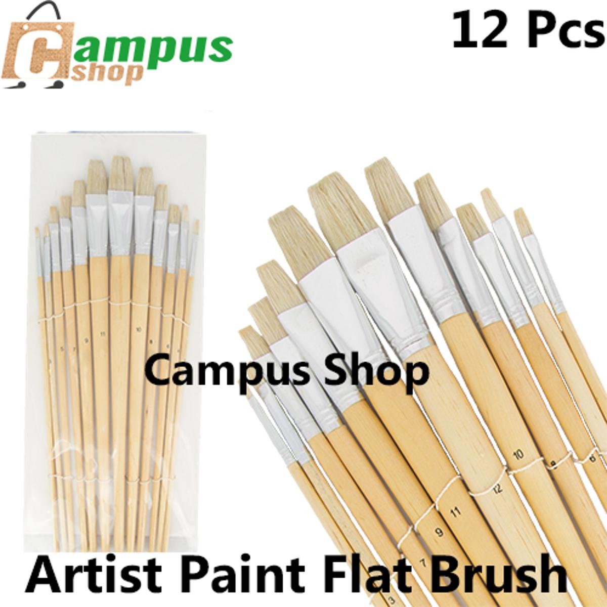 Picture of Artist Paint Flat Brush Set 12 Pcs