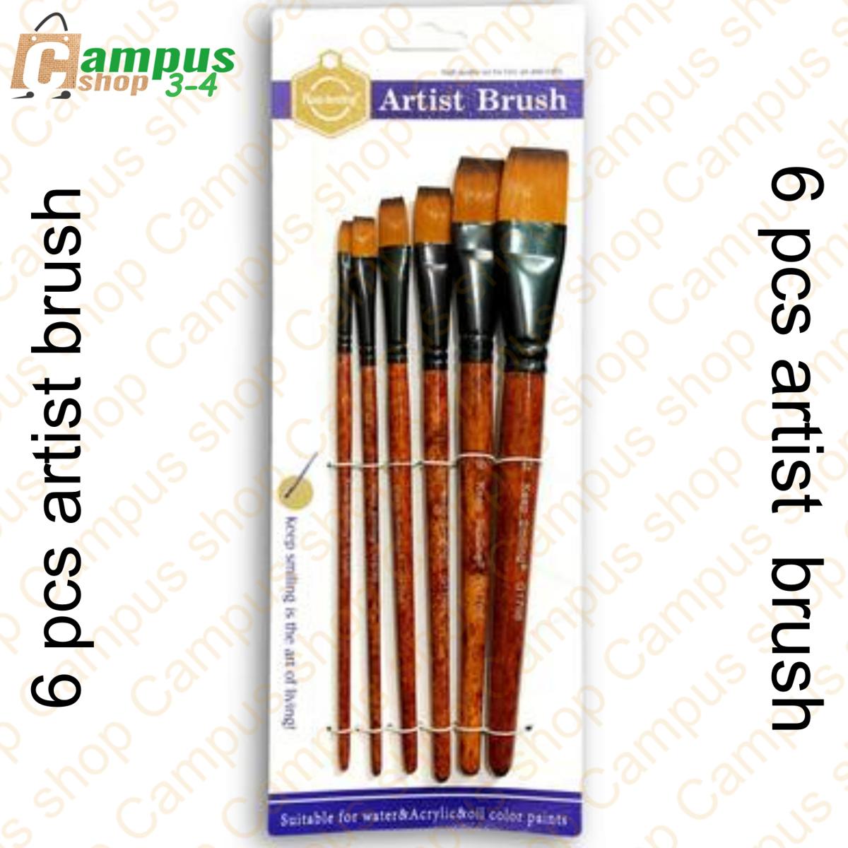 Picture of Keep Smiling Artist Flat Paint Brush, Suitable for Water & Acrylic & Oil Color paint 6 Pcs