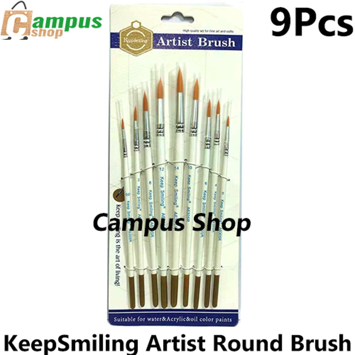 Picture of KeepSmiling Artist Round Painting Brush Set Suitable for Water & Acrylic & Oil Color paint 9 Pcs