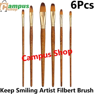 Picture of KeepSmiling Artist Filbert Paint Brush Set, Suitable for Water & Acrylic & Oil Color paint 6 Pcs