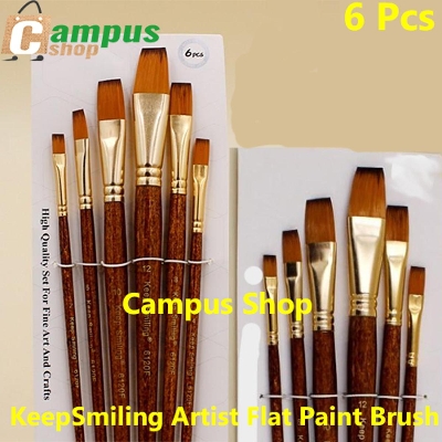 Picture of KeepSmiling Artist Flat Paint Brush Set, Suitable for Water & Acrylic & Oil Color paint 6 Pcs