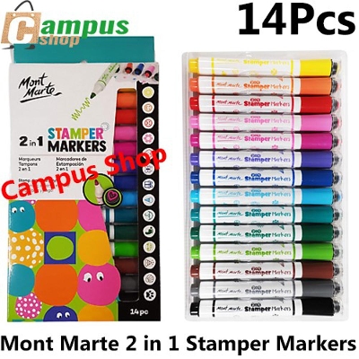 Picture of Mont Marte 2 in 1 Stamper Markers Creative Stamp Craft Set 14 Pcs (Multicolor)
