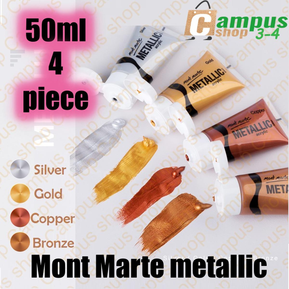 Picture of Mont Marte Metallic Acrylic Paint set of 4 Pieces each 50ml Tubes