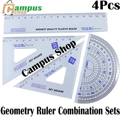 Picture of Geometry Ruler Combination Sets 4 Pcs Plastic