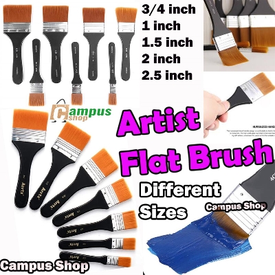 Picture of Keep Smiling Flat Brush  3/4, 1, 1.5,  2,  2.5" inches smooth synthetic hair for professional  artists