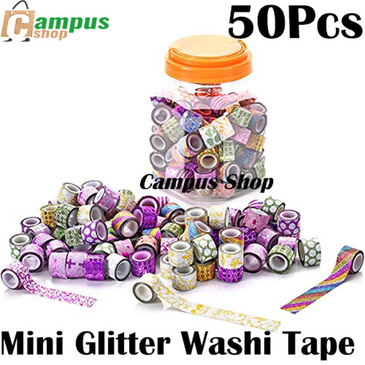 Picture of 50 Pcs Mini Glitter Washi Tape (Multicolour)