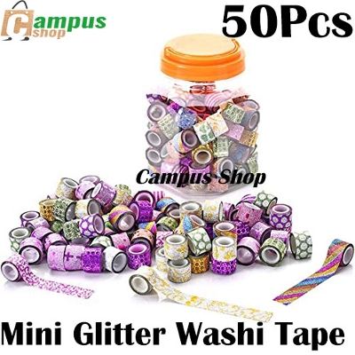 Picture of 50 Pcs Mini Glitter Washi Tape (Multicolour)