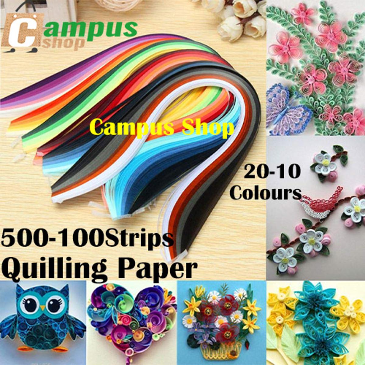 Picture of Quilling Paper 500-100 Strips,20 Colours DIY Quilling Supplies Paper Kits Include Strips