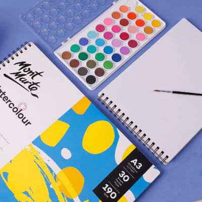 Picture of Watercolour Pad By Mont Marte Premium A3,A4,A5 180gsm 15 Sheets