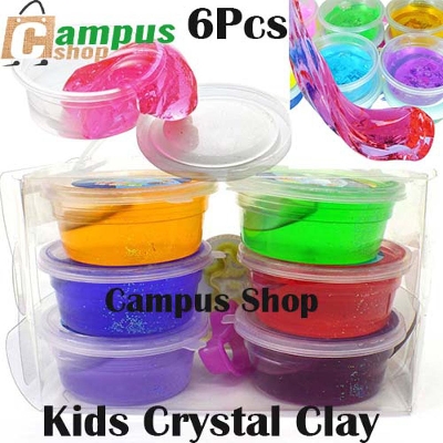 Picture of 6 Pieces Kids Crystal Clay Slime Toys, Children Educational Creative Handmade DIY Toys