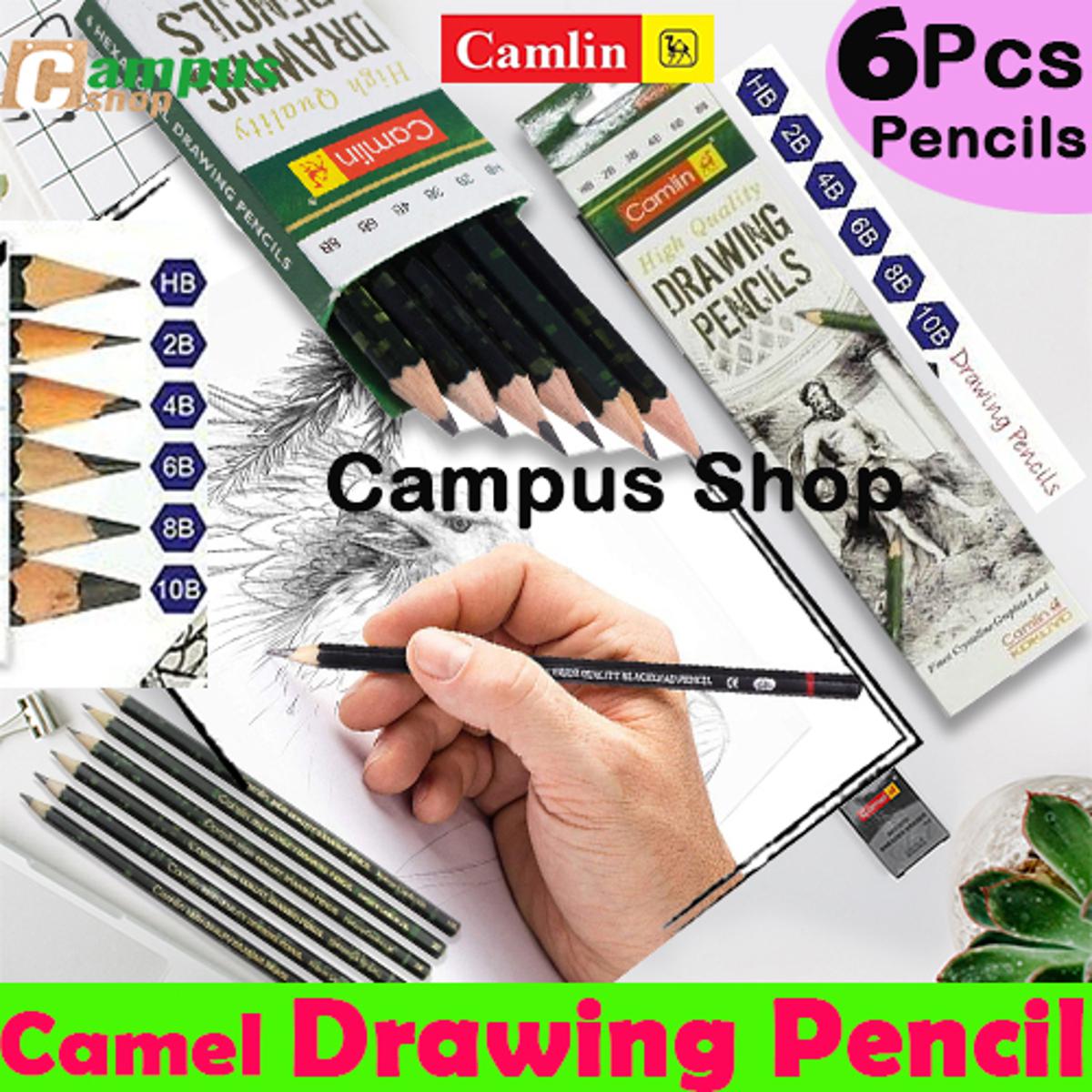 Picture of Camel Drawing And Sketch Pencil HB,2B,4B,6B,8B,10B - Pack of 6