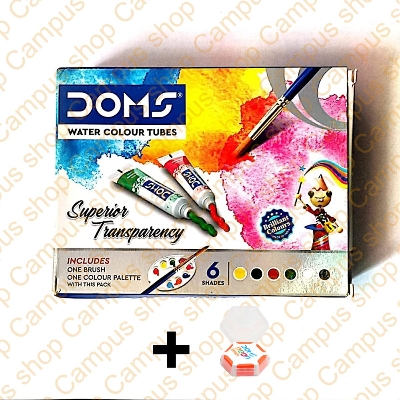 Picture of Doms Water Color Tubes- 6/12 Colors + Free 1pc Neon Eraser