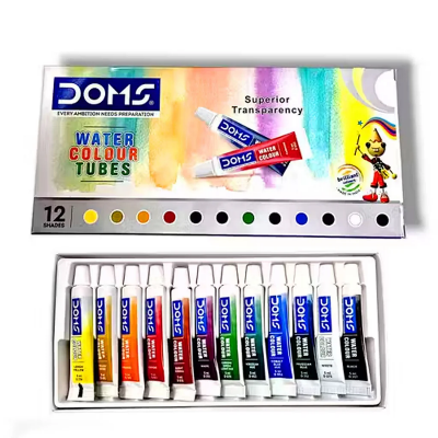Picture of Doms Water Color Tubes- 6/12 Colors + Free 1pc Neon Eraser
